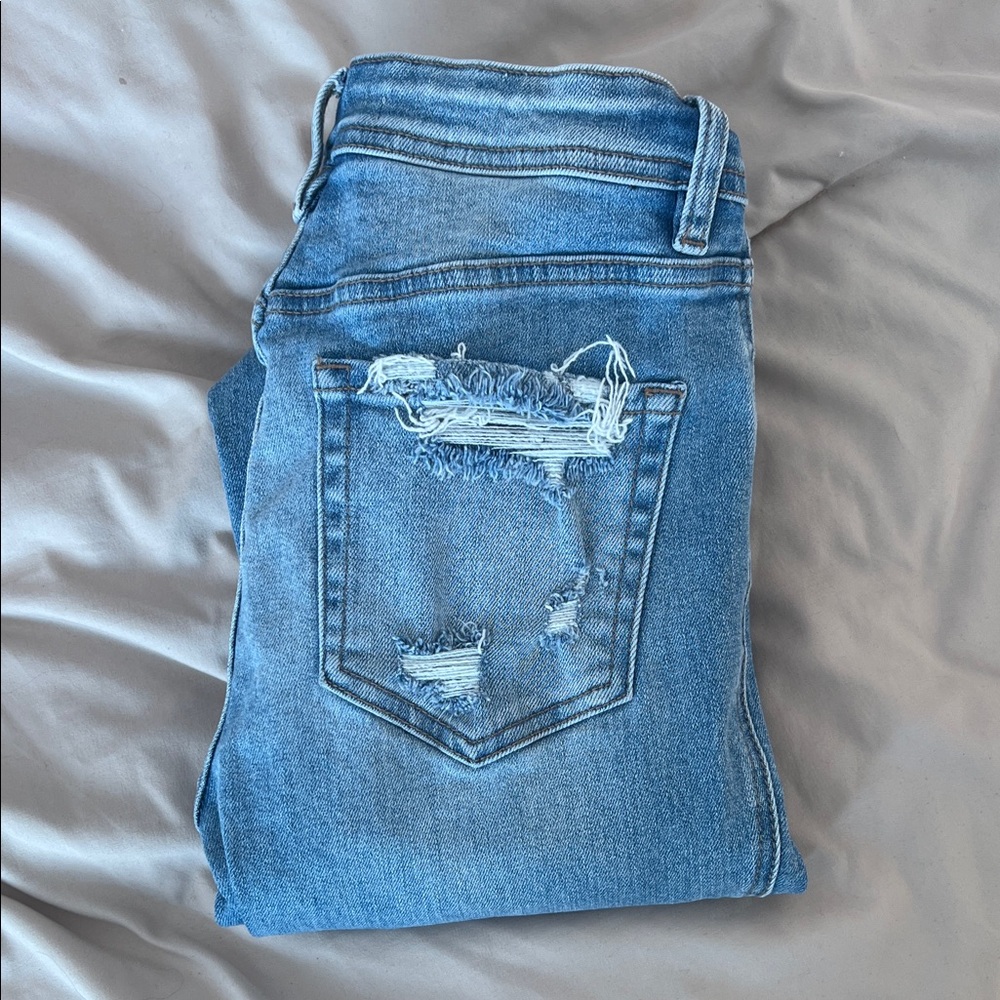 Flying Monkey Ripped Back Pocket Medium Wash Jeans